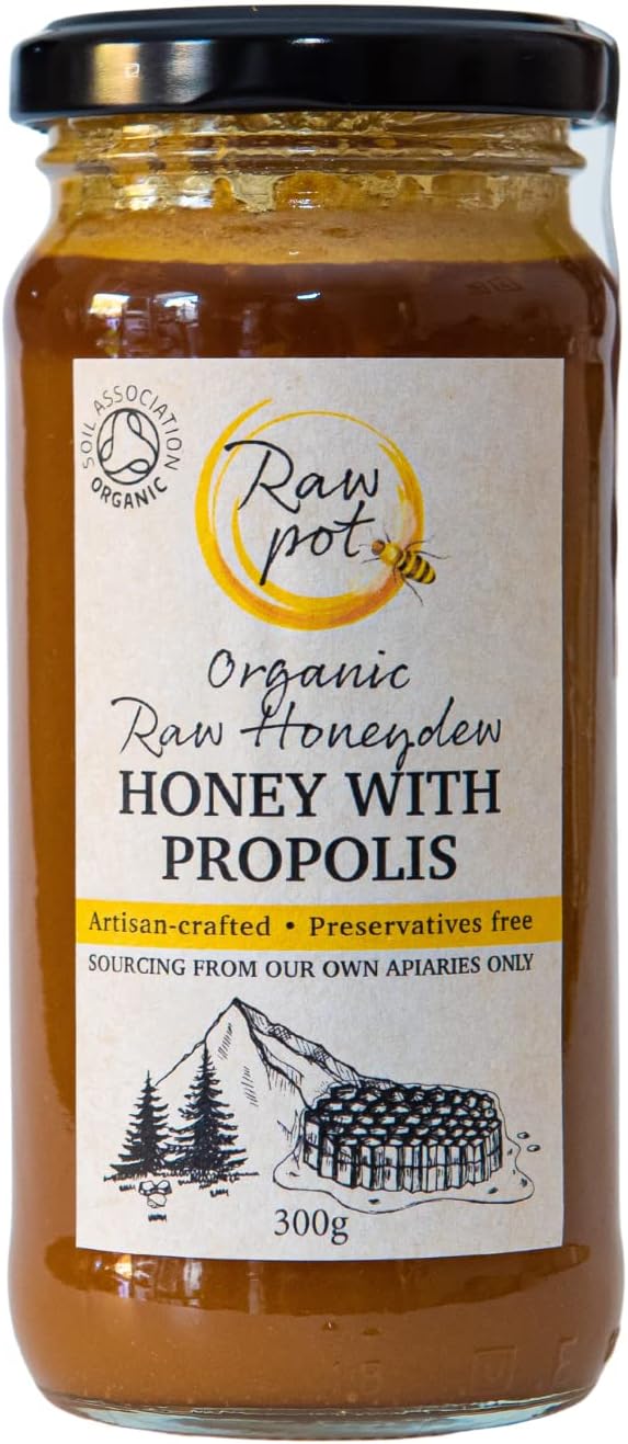 RAW POT ORGANIC HONEYDEW HONEY WITH PROPOLIS Natural Raw Pure