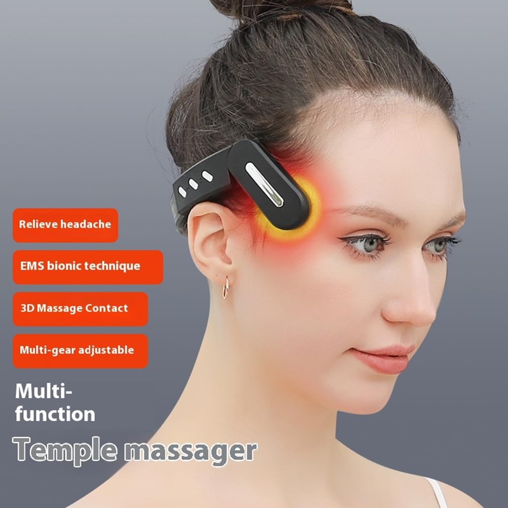Massaggiatore per il Sonno A Impulsi EMS A Bassa Frequenza con Bluetooth, Terapia Termica per il Dolore A Testa e Collo, per il Sollievo Dall'Insonnia.