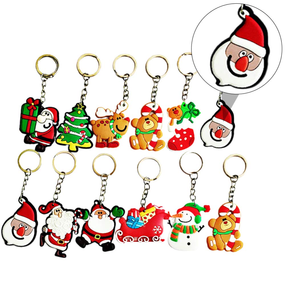 Cadeau Herten Sneeuwman Ketting Leuke Kerstman Key Kerst Cartoon Sieraden Sleutelhanger Sleutelhangers Designer Houder voor Vrouwen (C, One Size