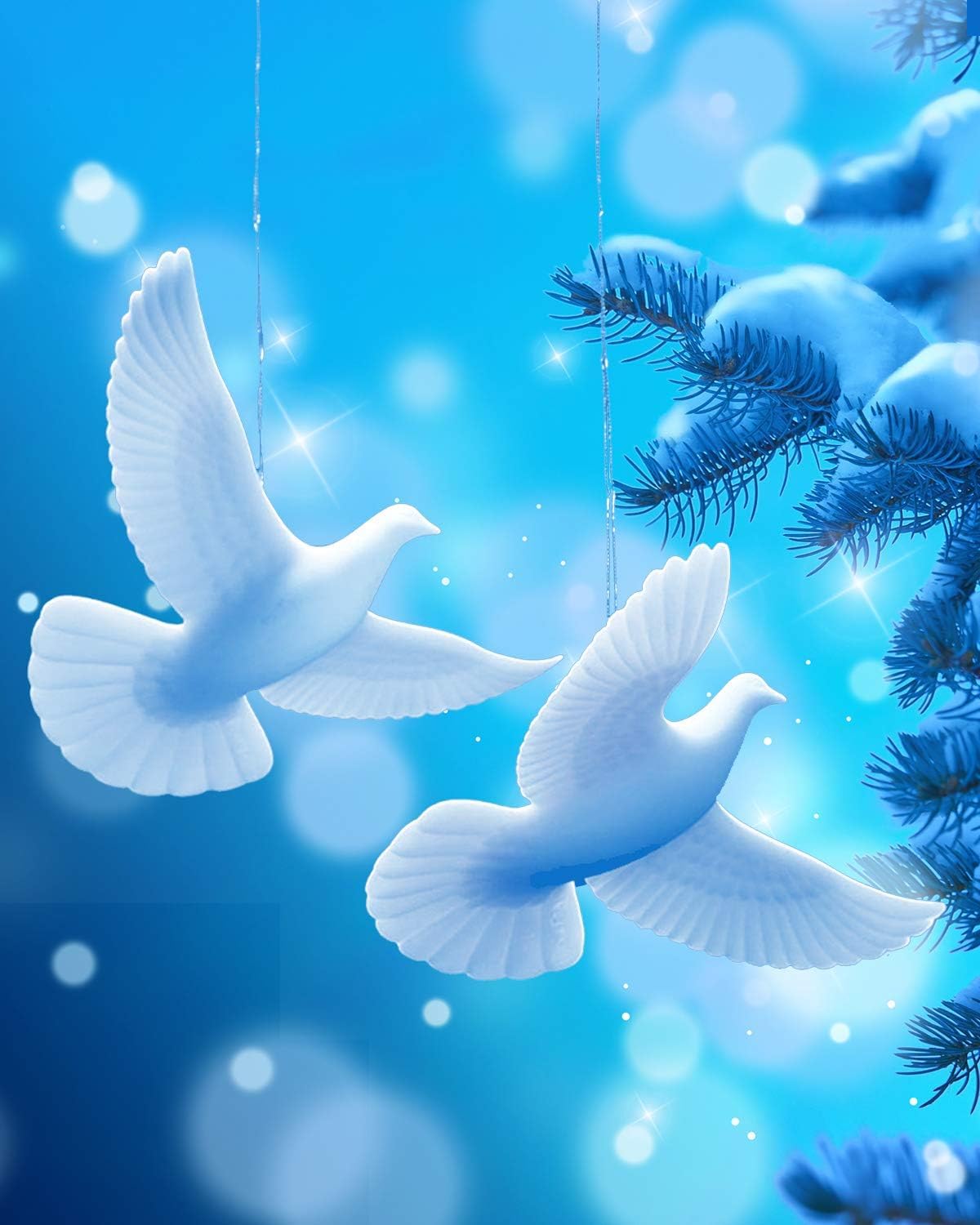 John Perry Christmas Turtle Doves oficjalne gołębie przyjaźni symbol Boże Narodzenie miłość zestaw 2 sztuki od oficjalnego artysty filmu Kevin Allein In NY