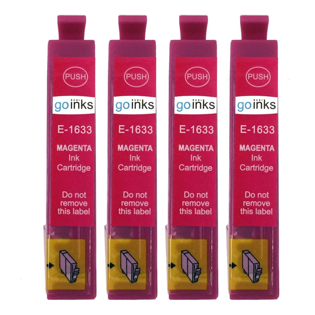 4 Go Inks Magenta Ink Cartridges to Replace Epson T1633 (16XL Series) Compatible/Non-OEM for Epson Workforce Printers