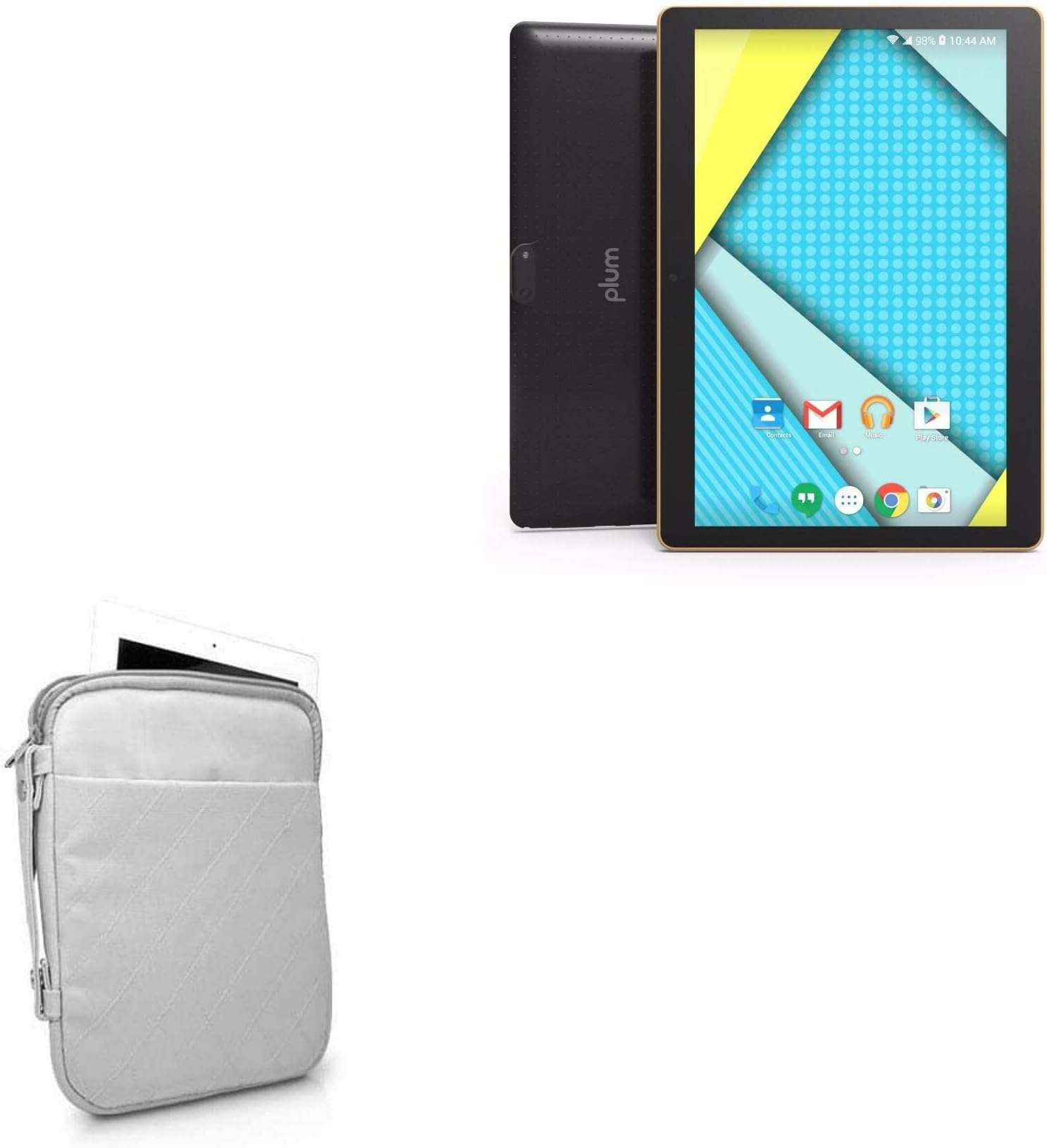 BoxWave Case for Plum Optimax 10 (Case by BoxWave) - Quilted Carrying Bag, Soft Synthetic Leather Cover w/Diamond Design for Plum Optimax 10, Plum Ten 3G | Optimax 10, 13 - Cool Grey