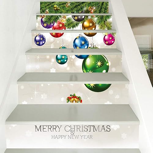 Miniatura 3 de zhiyu&art decor Calcomanías 3D de Navidad para escaleras, 6 unidades, con cuentas de Navidad, elevadores de escaleras, calcomanías de vinilo