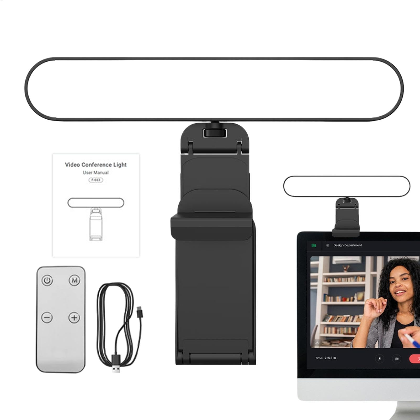 Éclairage de vidéoconférence LED avec lumière en direct et fixation portable - 8