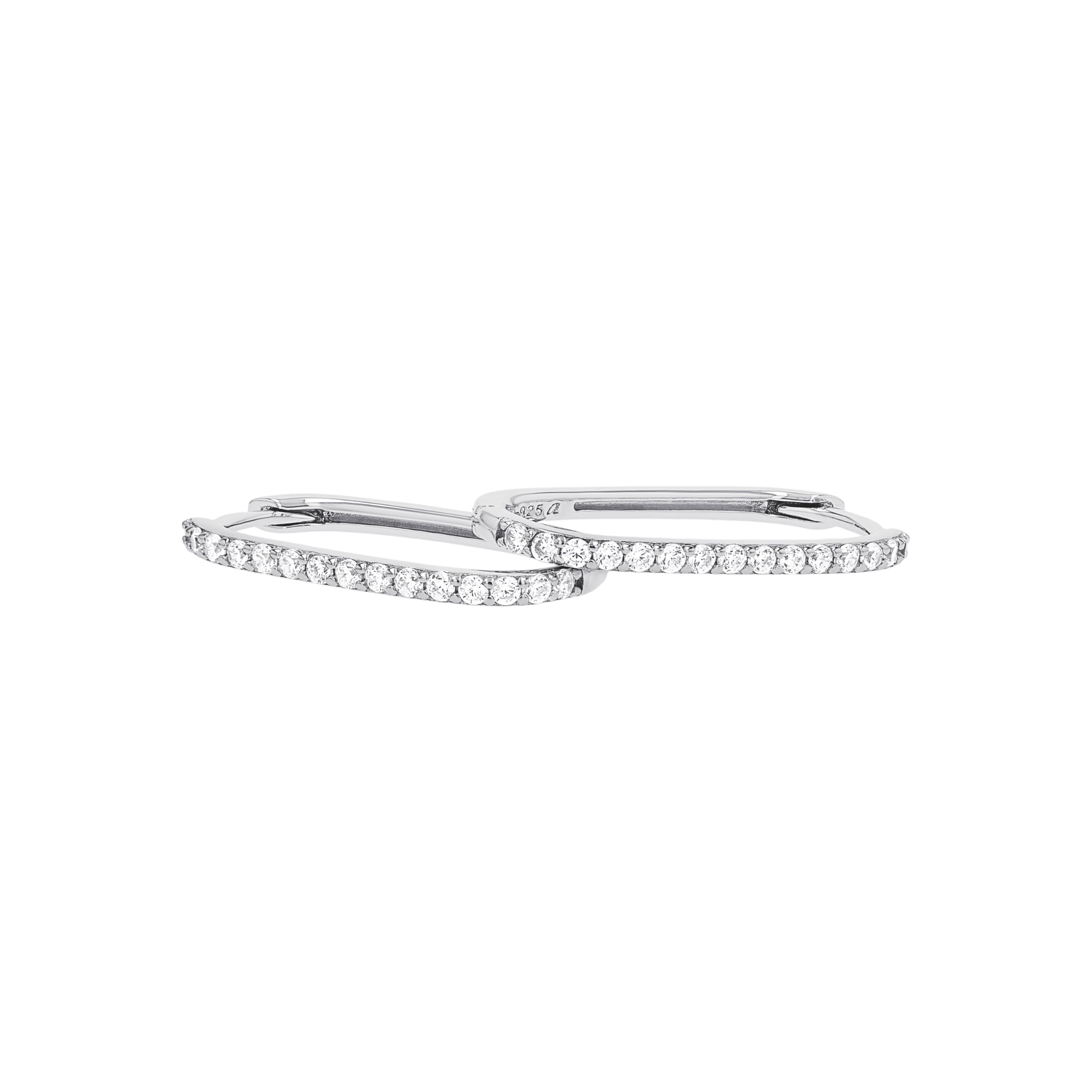 Tom Tailor Creolen für Damen, Sterling Silber 925, mit Zirkonia, 23 mm, silber, Geschenkidee, Ohrschmuck, Damenschmuck, 2100561