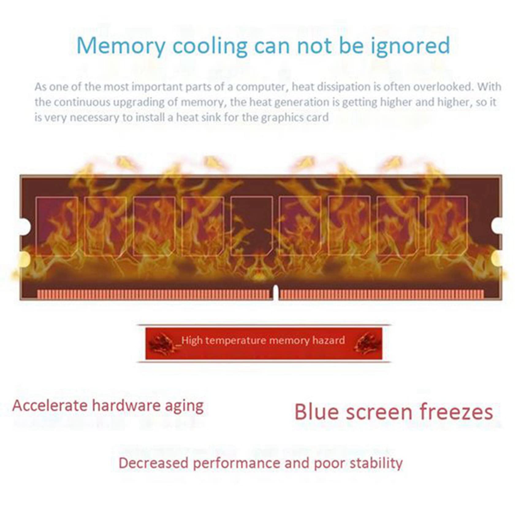 8 Piezas para Ram Enfriador de Memoria Disipador de de Refrigeración Radiador de Memoria de Escritorio DDR2 DDR3