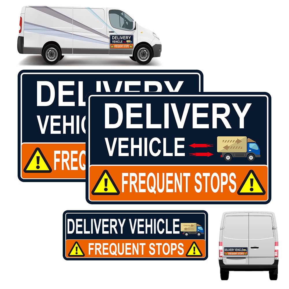 Delivery Vehicle Car Magnet,Delivery Sign for Car Driver,Delivery Vehicle Signs for Car,Reflective Delivery Vehicle Magnet for Car,Strong Magnetic Hold (20x12(2pcs)+12x4 3pcs)