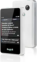 Timekettle, Dispositivo mini tradutor Fluentalk T1, sem necessidade de WiFi, dados móveis globais integrados em 1 ano, suporta 40 idiomas e tradução de fotos, tradutor de idioma instantâneo para