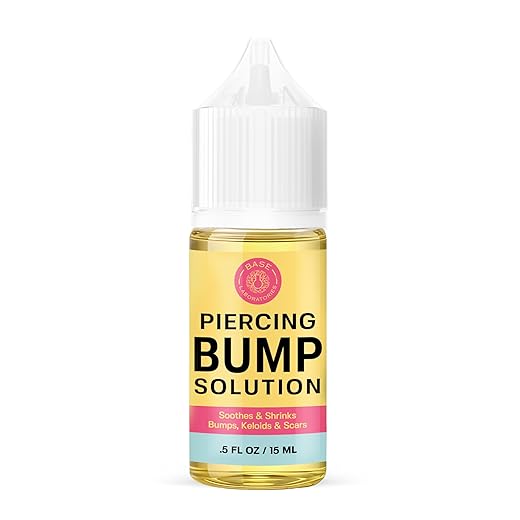 Base Labs Piercing Bump & Keloid Bump Removal Solution | Soothing Piercing Aftercare | Piercing Bump Keloid Scar Removal | Ear & Nose Piercing Cleaner for Keloid Bumps | Piercing Aftercare Oil | 15ml