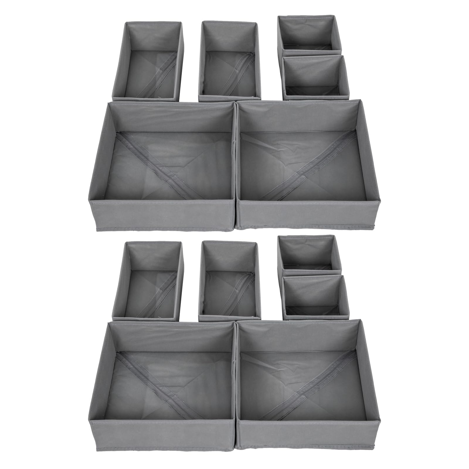 Periea UK Drawer Organiser Divider Pack of 12 Foldable Drawer Organisers (Grey)