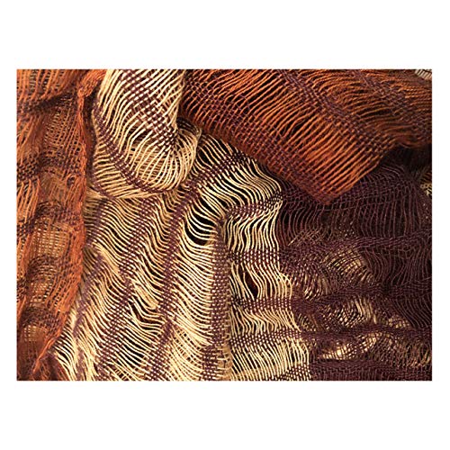 Sheer Headwrap Scarf Handwoven Breathable See Through Open Net Weave Brown Tan Beige Natural3