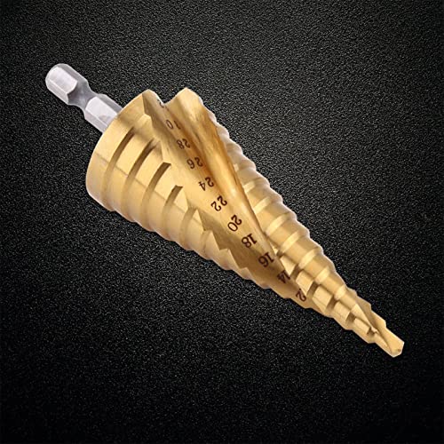 Step Drill Bit High Speed Steel Cone Drill Bit Titanium Coated Spiral Flute Hex Shank 4-32mm 7 Step Drill Bit High Speed Steel Cone Drill Bit Titanium Coated Spiral Flute Hex Shank 4-32mm - Image 7