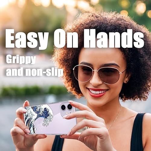 Miniatura 3 de Funda diseñada para iPhone 11, diseño de ondas japonesas de mar océano, diseño transparente, TPU suave y flexible, ultrafina, a prueba de golpes,