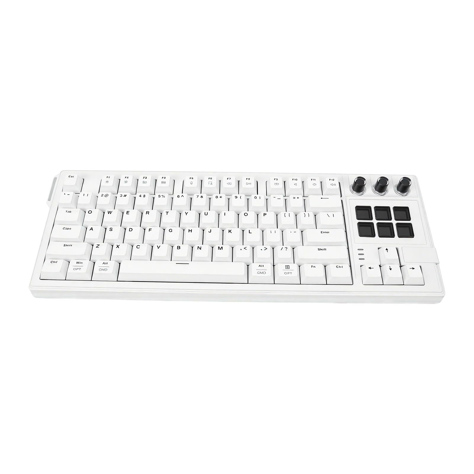 Luocute Tastiera Meccanica da Gaming, Tastiera con Pannello di Controllo LCD e Scorciatoie AI, for Gioco su PC (WHITE)