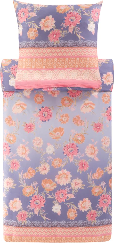 Bassetti POSILLIPO 9327384 Bed Linen + 1 Pillowcase 100% Cotton Satin Lavender L1 Dimensions 135 x 200 cm Purple