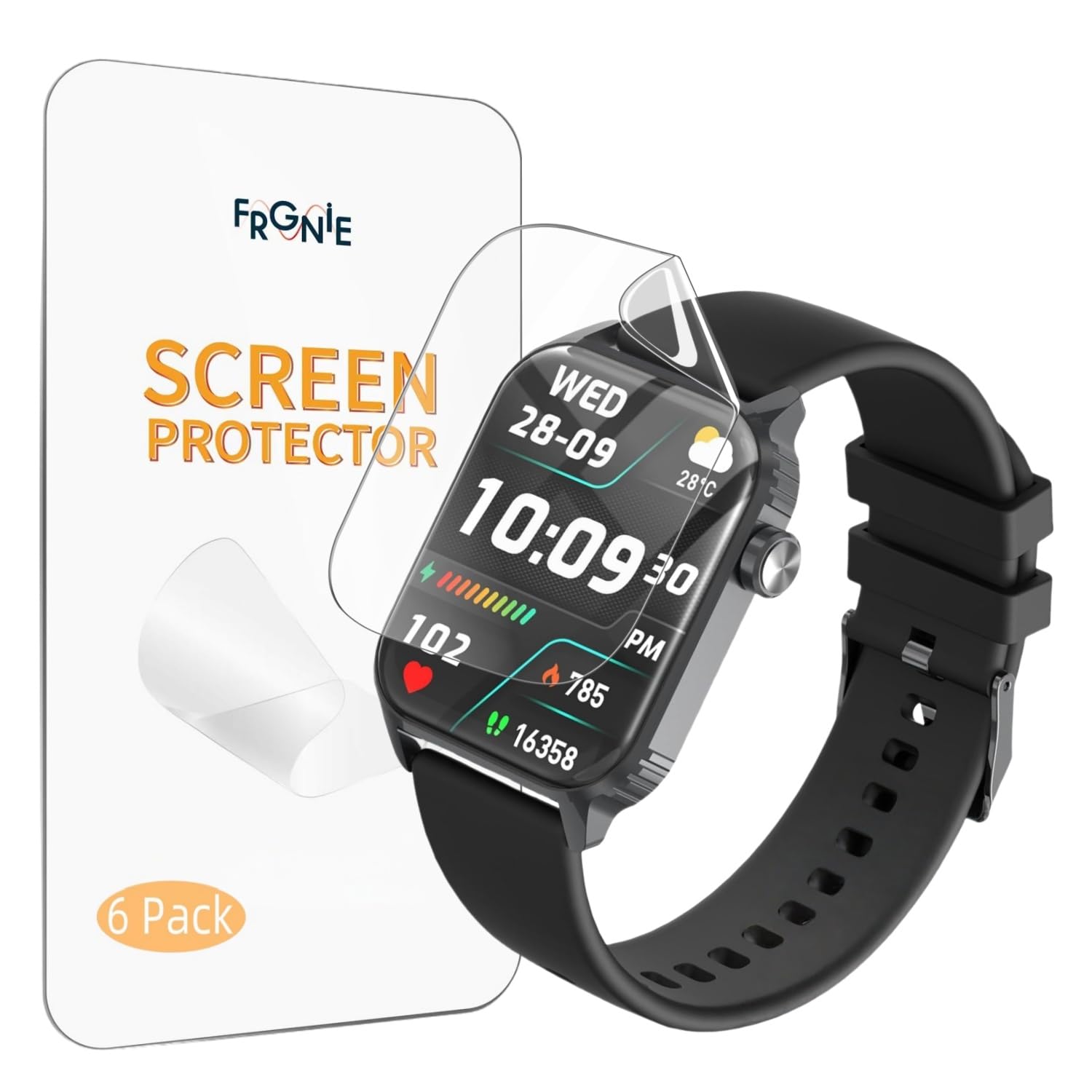 Illustration of the soft and tough TPU material protecting a smartwatch screen