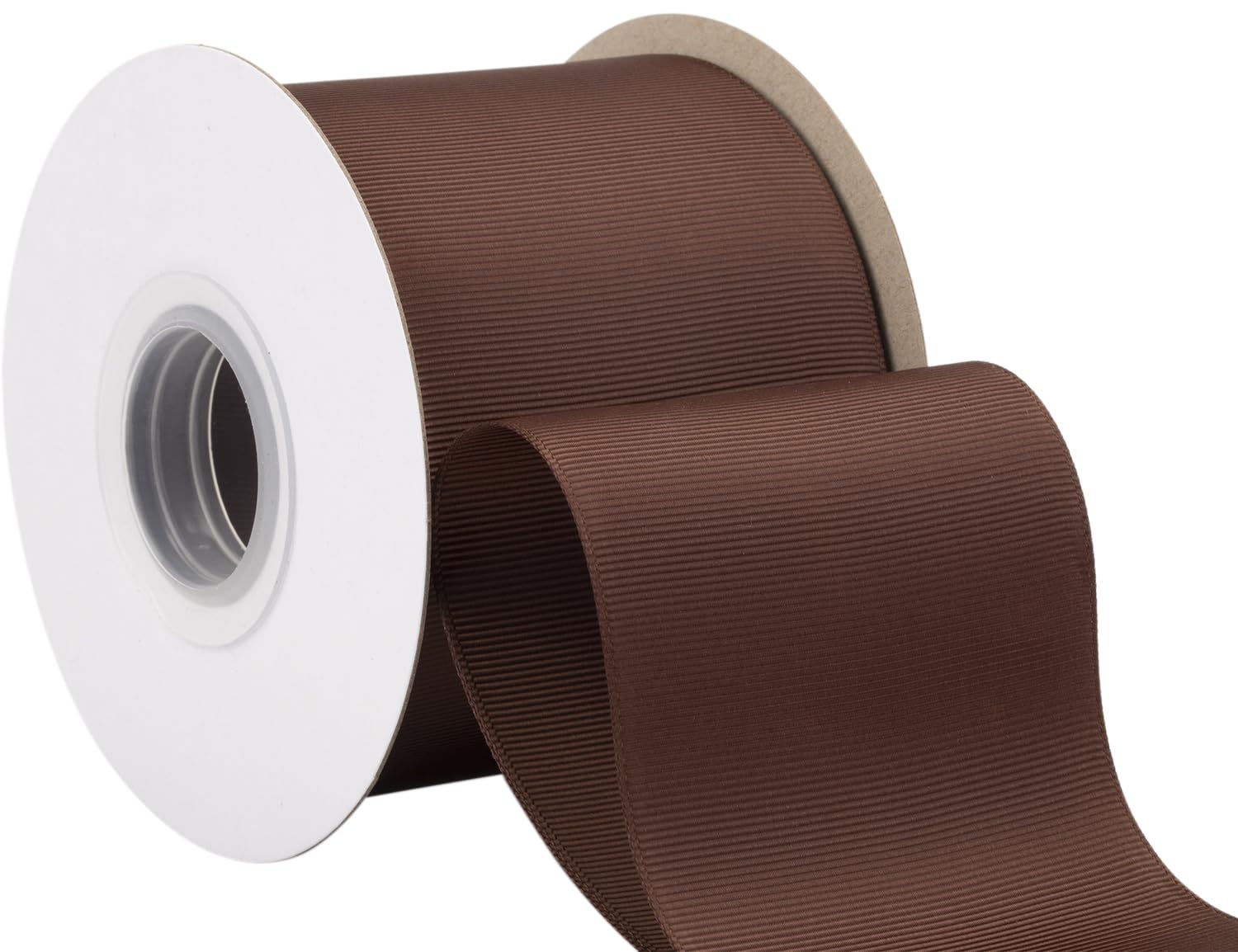 Ribbonitlux Grosgrain Ribbon 75mm x 22.5M Premium Polyester Craft Ribbon for Hair Bows, Gift Wrapping, Weddings & DIY Solid Brown(#850) 1 Roll - Image 2