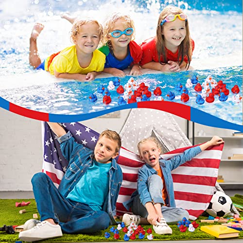 Wettarn 36 Patriotic Rubber Ducks Independence Day Rubber Ducks Bulk Mini 4Th Of July Rubber Duckies Toys With Star Usa Flag Float Bathtub Toys For Presidents' Day, Memorial Day, Veteran's Day #TOP6