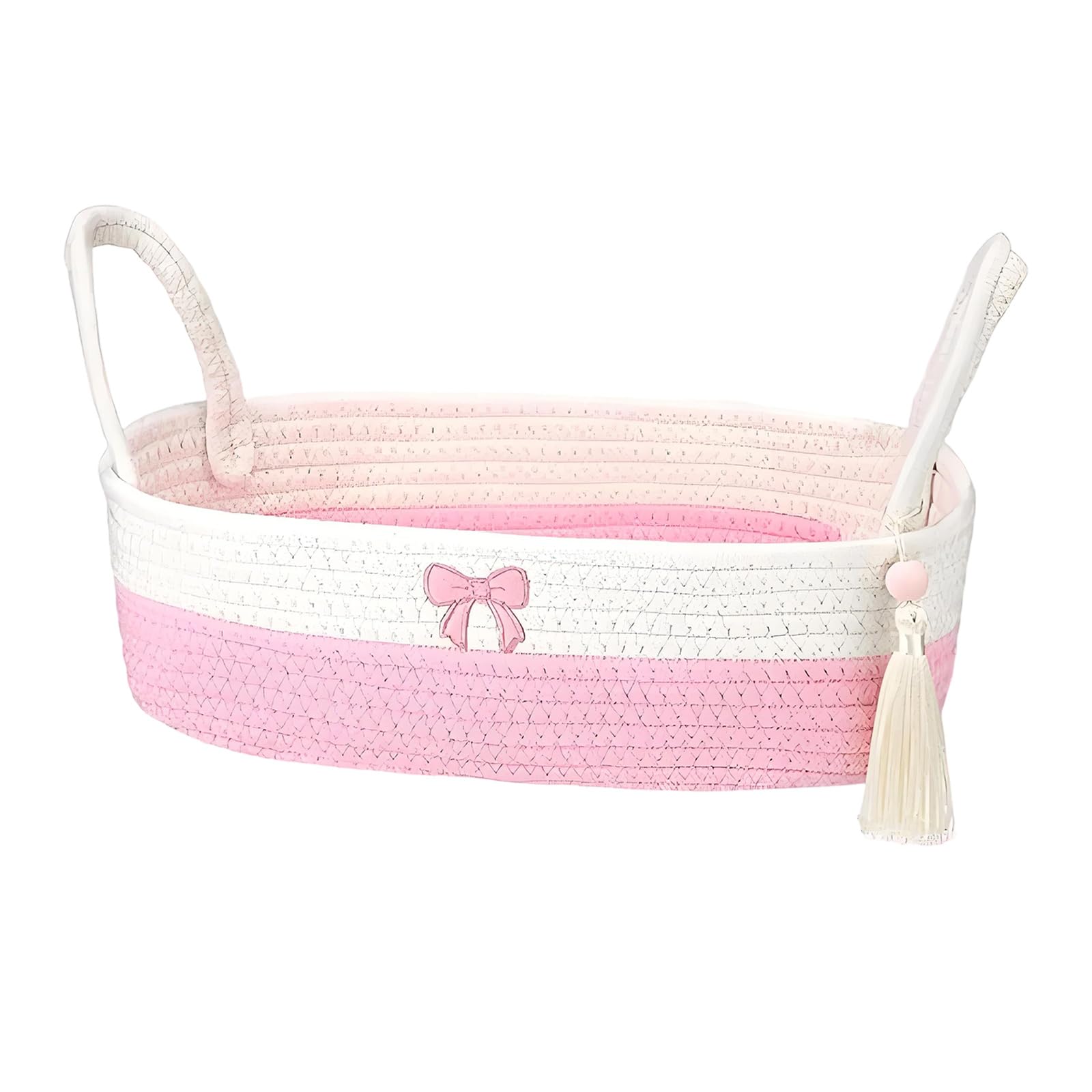 Effective Cotton Rope Storage Basket Sturdy Cotton Rope Storage Bin Featuring Bowknot Accent for Organization Clothes Organizers Basket