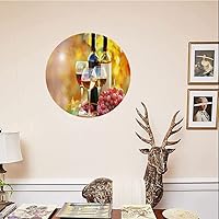 Vista 4 de Platos decorativos, adorno con estampado de vino, vino sabroso en barril de madera en plantación de uva, 6 pulgadas, 1 plato con 1 soporte