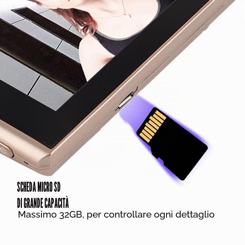 VBESTLIFE Telecamera spioncino, 4300E Digital Door Viewer e Campanello 1 Milioni di Pixel 4.3in LCD Screen Night Vision Campanello