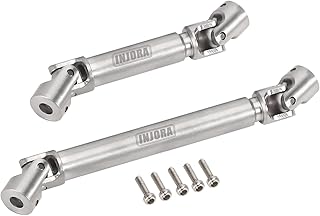 INJORA RC Drive Shaft Steel Stainless Steel Front Rear Center Shaft for SCX24 Gladiator Dodge Power Wagon Axial Upgrade Parts, 2Pcs