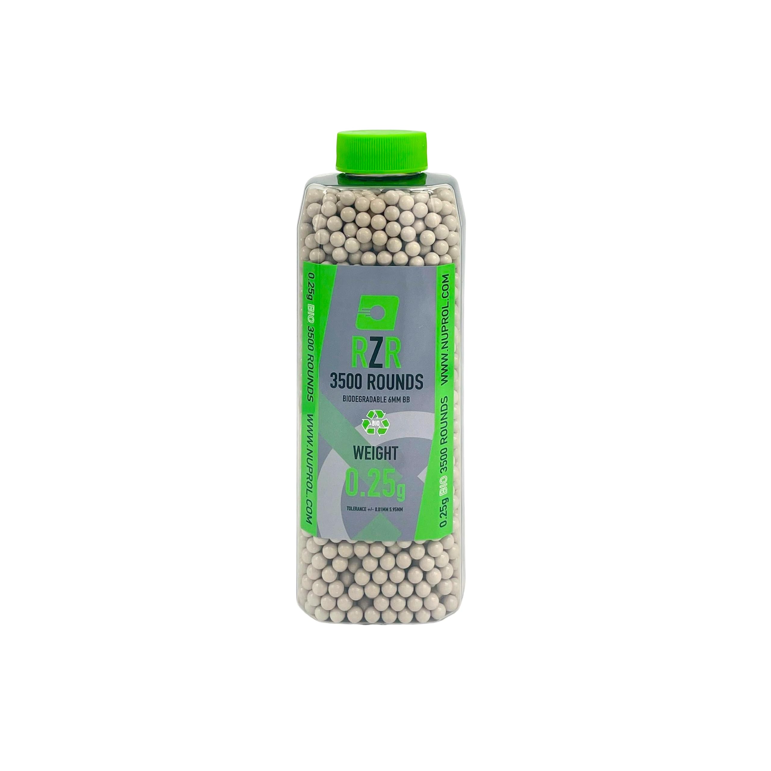 NUPROL RZR - Biodegradable Airsoft BBs - 0.25g (3500R),White