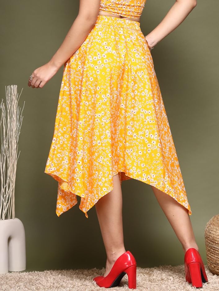 Image of OOMPH! Long Skirts for Women with Handkerchief Hem