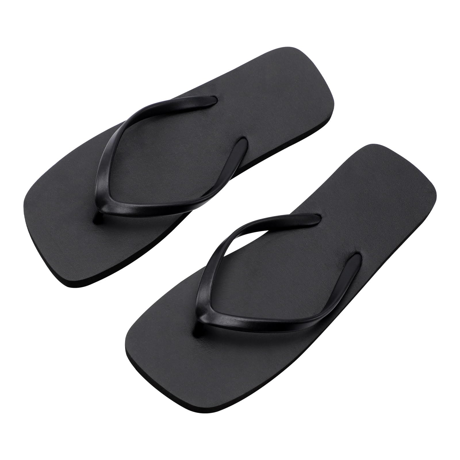 Unisex Flip Flops for Women Men Square Rubber Non-Slip Shower Beach Pool Flops-image-49