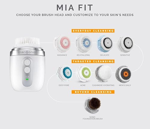 Miniatura 5 de Clarisonic Mia FIT - Cepillo de limpieza facial sónico, color blanco
