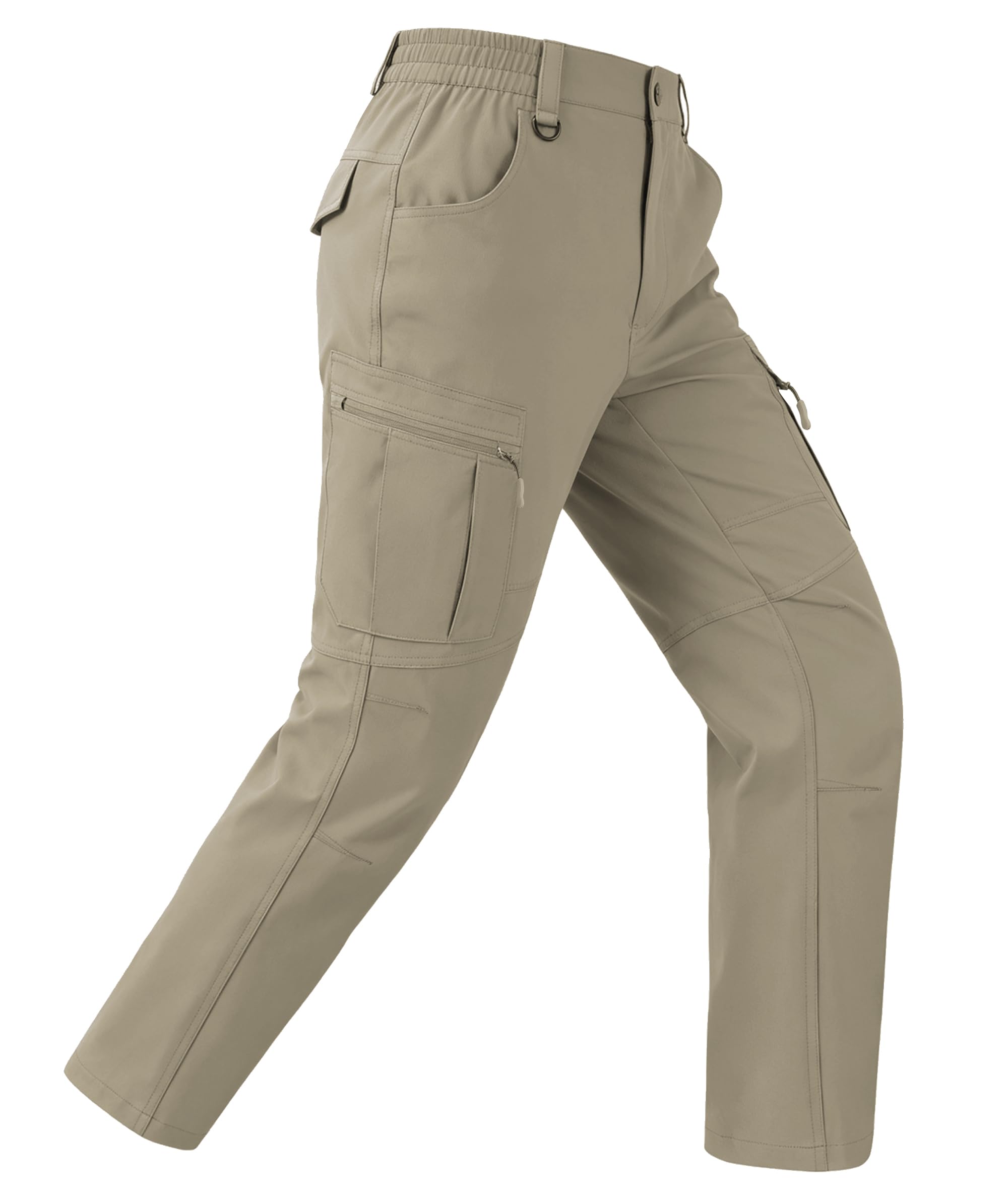 Mens Hiking Pants Waterproof Cargo Work Pants Lightweight Nylon Quick Dry Outdoor Travel Pants 6 Pockets