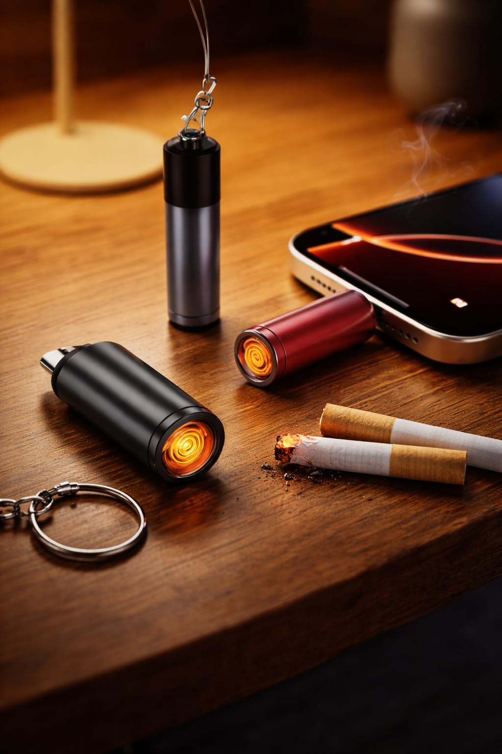 USB Type-C Electric Lighter – Flameless, Mobile-Powered Keychain Fire Starter for Cigarettes & Camping (No Gas, No Battery, USB-C Compatible)