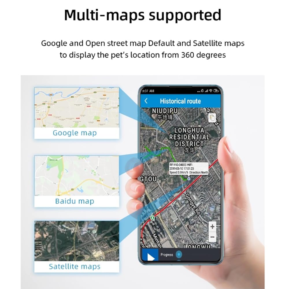 Rastreador de perros GPS, collar inteligente recargable para mascotas con seguimiento y luces LED, sistema de contención de mascotas para Corgi y Shiba Inu, datos deportivos y alarma de batería baja