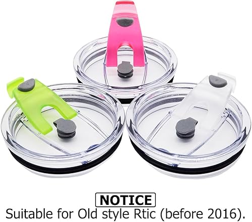 Miniatura 6 de ANIN - Paquete de 3 tapas para vasos de 20 onzas, resistente a salpicaduras, resistente a derrames y pajita, para Yeti Rambler Rtic Ozark Trail de