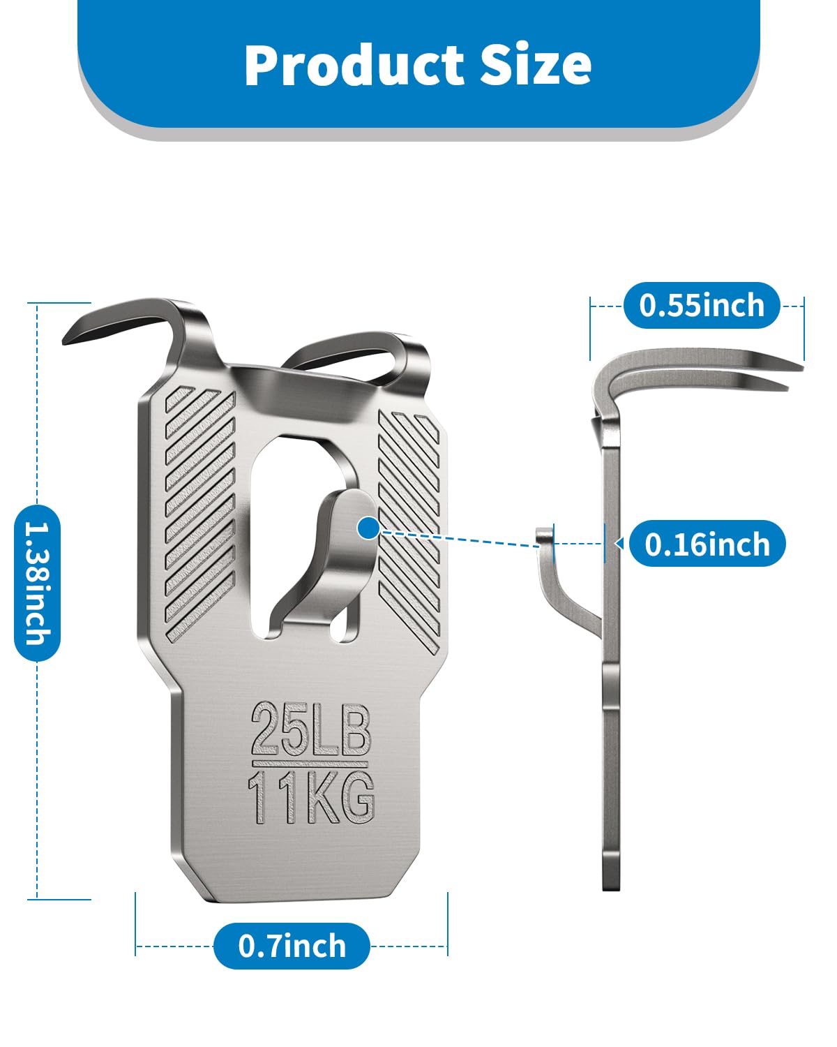 25 lb 11 KG Claw Picture Hangers for Drywall:15Pcs Heavy Duty Wall Picture Frame Hanging Hooks - Image 2