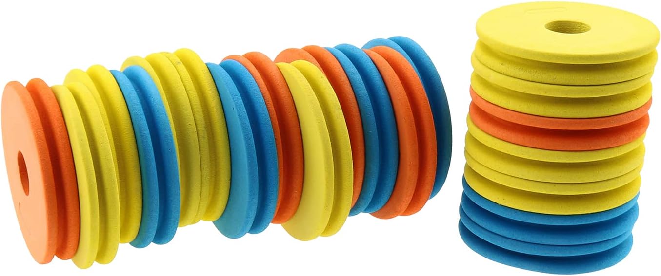 DGZZI 20PCS 70mm Colorful Fishing Line Foam Spools Fishing Line Storage Holder Fishing Winding Boards (Random Color)