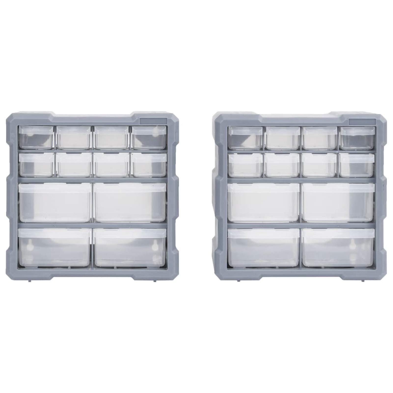 Organizer per Cassetti con 24 Scomparti, Contenitori Multiuso per Attrezzi e Piccoli Oggetti, Dimensioni 26,5 x 16 x 26 cm, in Polipropilene PP, per Artigiani, Fai-da-Te e Ufficio