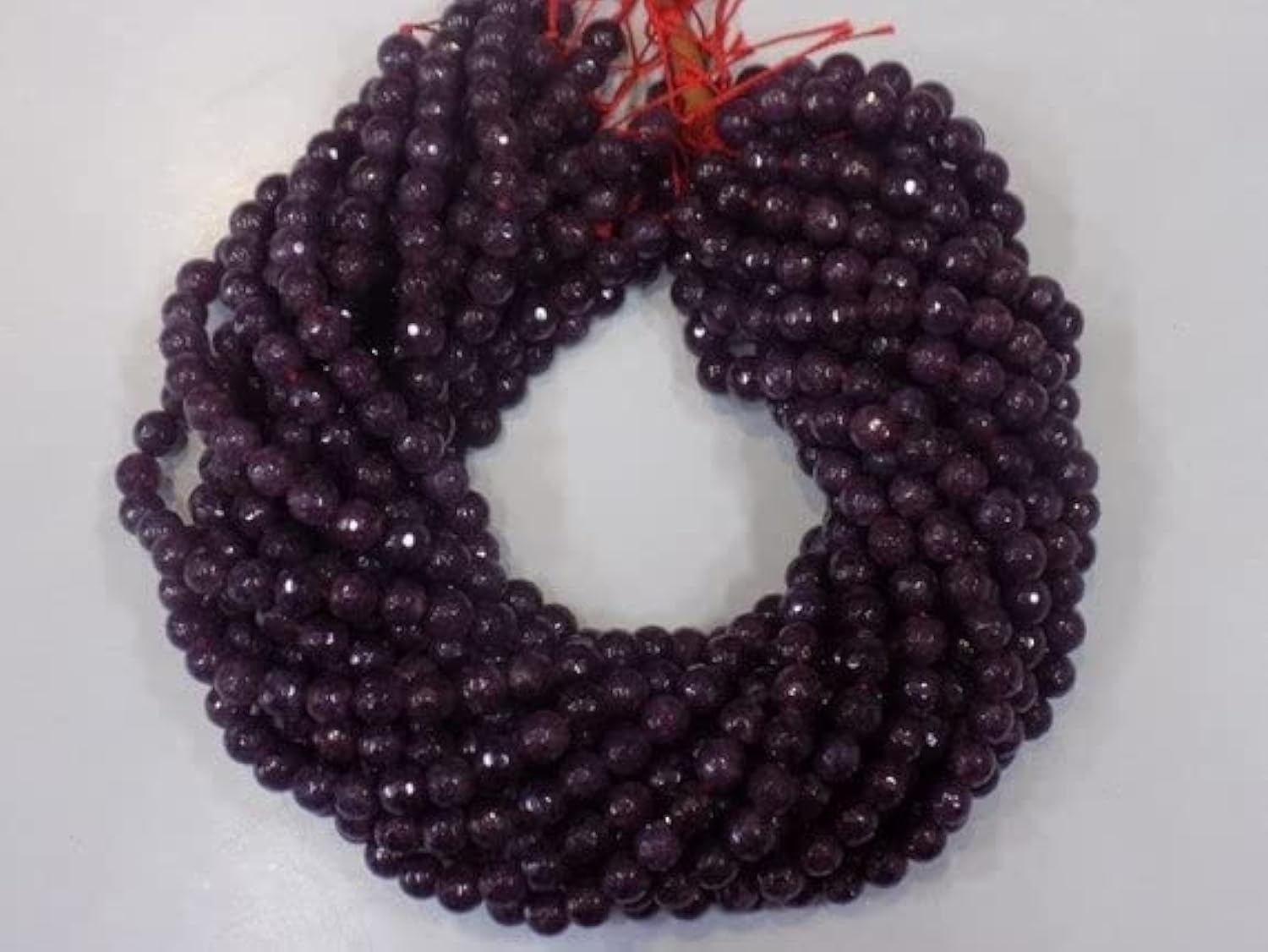 Garnet Chalcedony perles rondelles 8mm LKBEADS finies les créations ternes