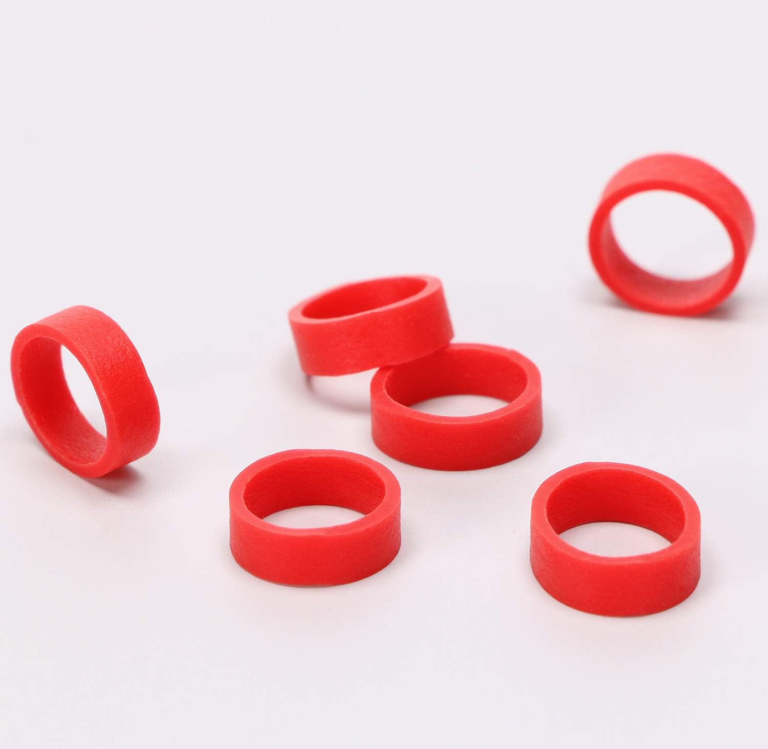 ONLYKXY 250 Pieces Red Silicone Cable Ties Data Lines Silicone Cord Ties Reusable Rubber Rings Power Cable Tie Straps Elasticity Coil Ring Rubber Bands