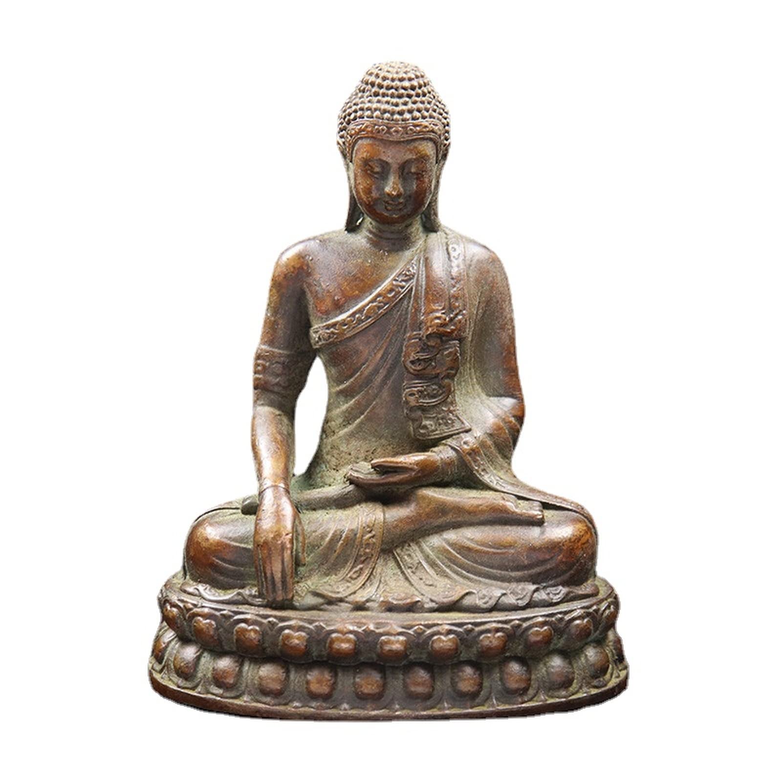 Latón Estatua de Buda de Interior Buda Decoración, Antique Copper Shakyamuni Buddha Statue,Brass Handmade Buddhism Sculpture Feng Shui Figurines Home Decorations