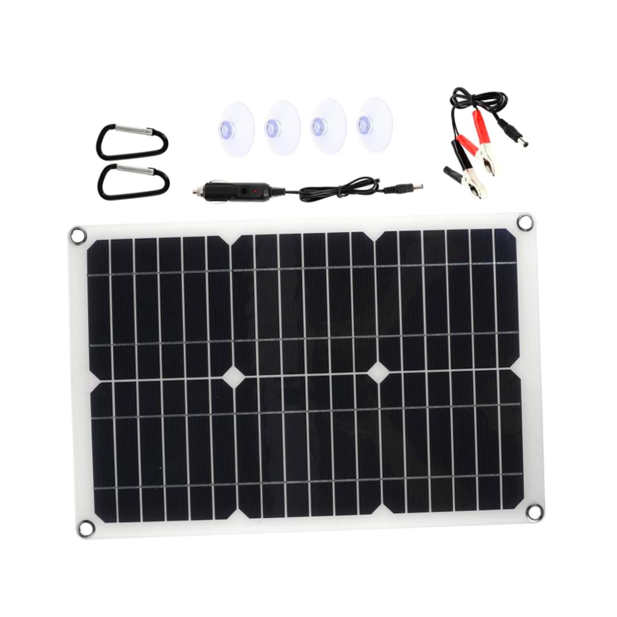 Panneau Solaire Portable 20w 18v avec Clip Batterie, Léger et Polyvalent pour Applications Extérieures et Automobiles