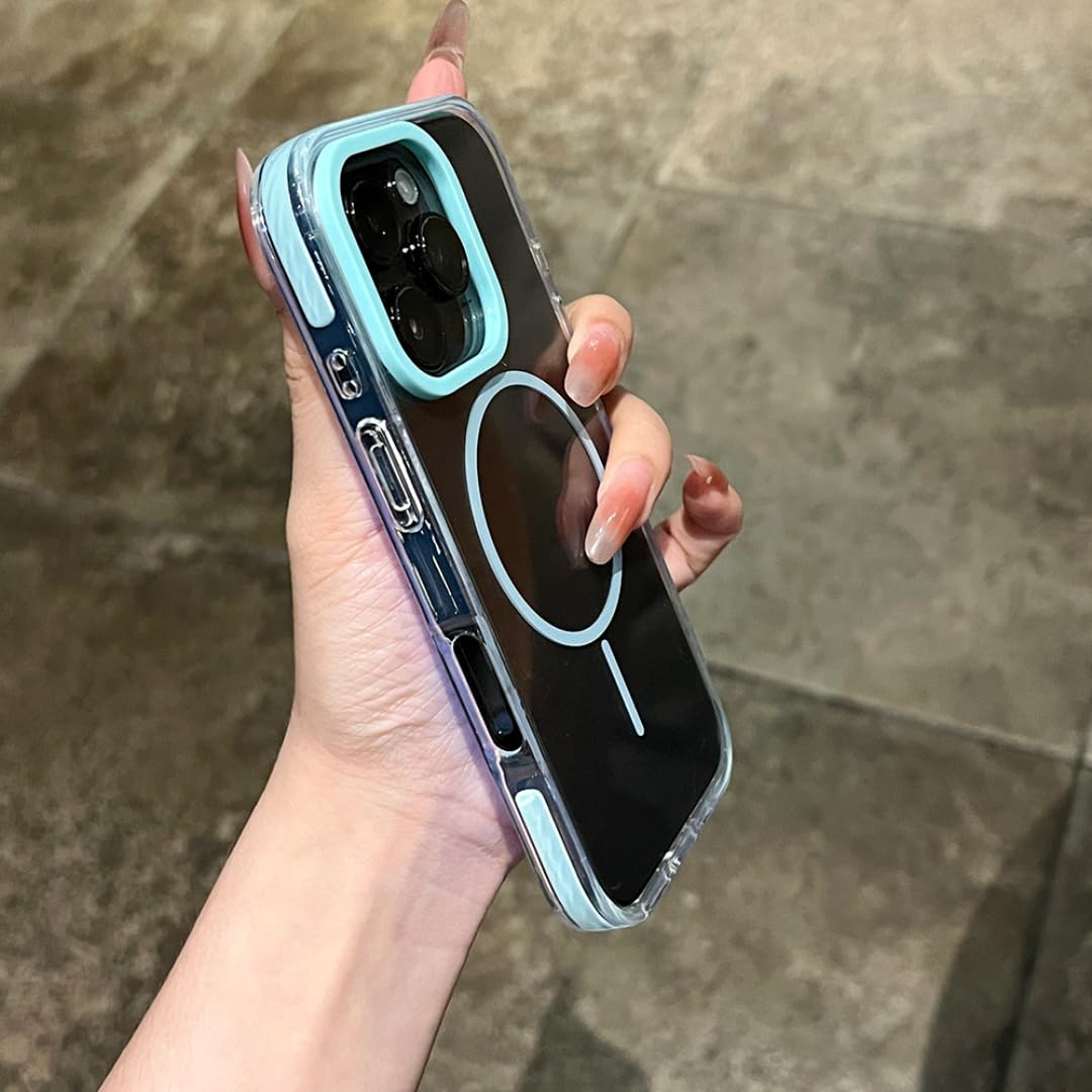 Für iPhone 14 Plus Luxuriöse, transparente, weiche, kabellose, stoßfeste TPU-Bumper-Schutzhülle mit Trageband (für iPhone 14 Plus/Pink)