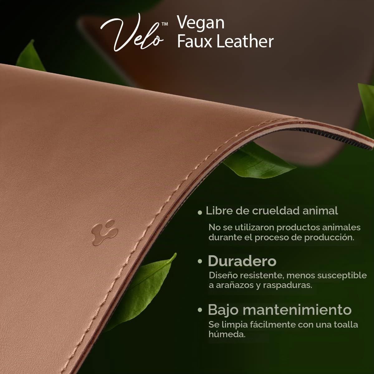 Spigen Alfombrilla de Escritorio Velo Vegan PU Cuero con Base de Goma Antideslizante - Marrón