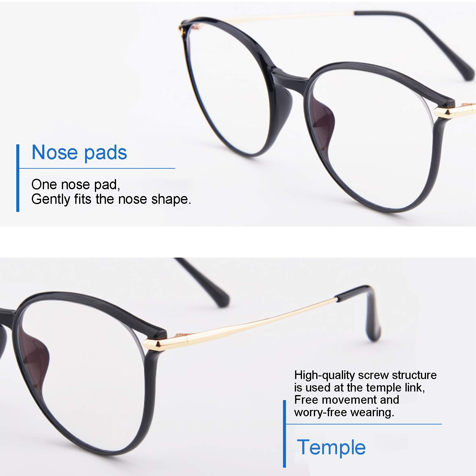 Blue Blocking Blocking Blocking Glasses, Reattori di Moda per Le Donne Anti Anti UV Ray/Glare Computer Eyeglasses Moda Lettori di Moda per Le Lenti in Resina delle Lenti HD HD,A,+1