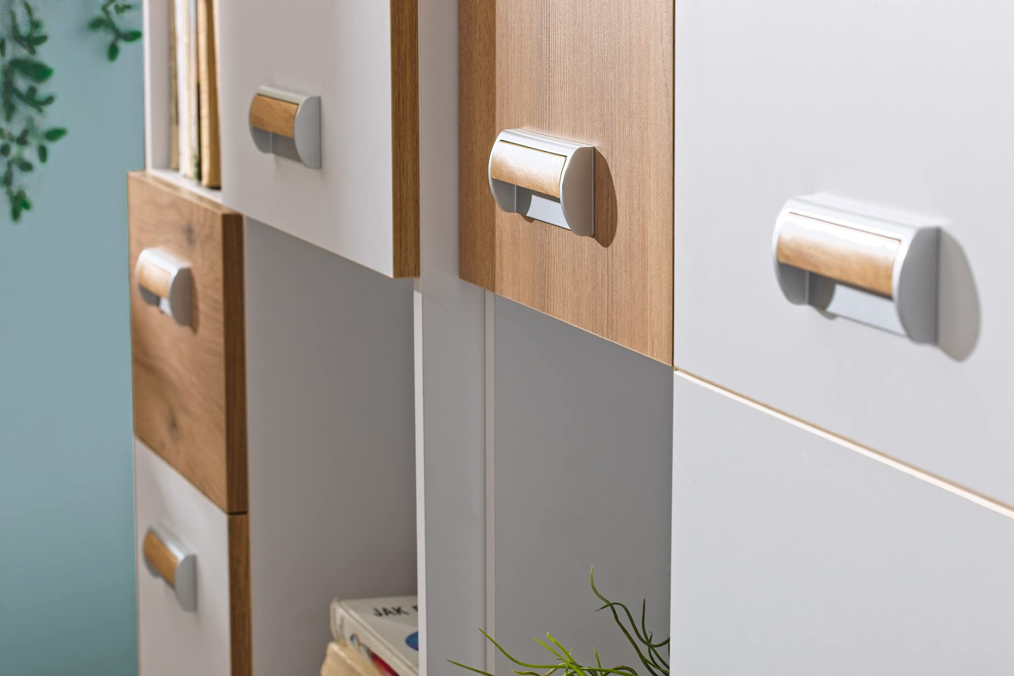 Armoire Chambre Loreto Double Porte 80x188x52 Cm - Chêne Nash Blanc Brillant - Meuble Enfant