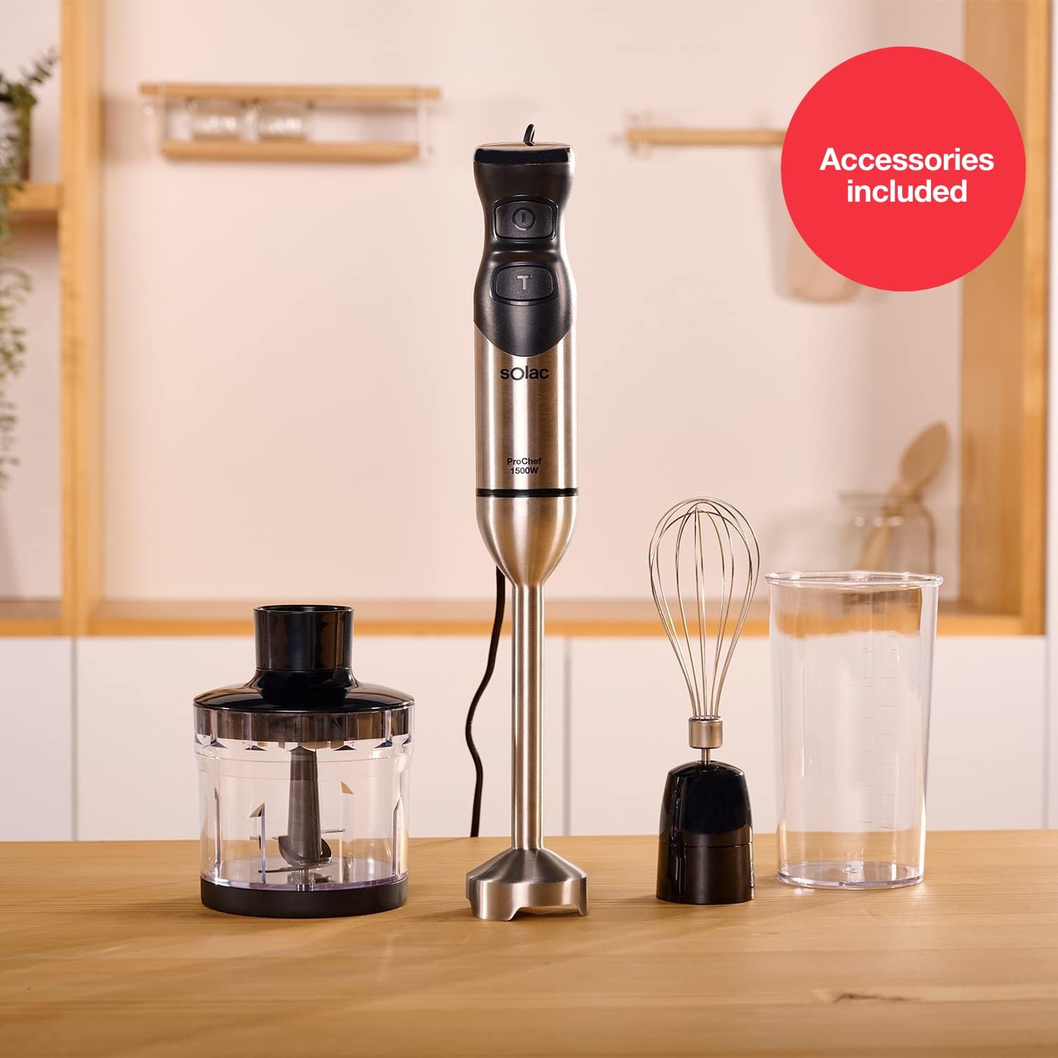 Solac BA5611 Pro Chef 1500 Batidora de Mano con Accesorios 1500W