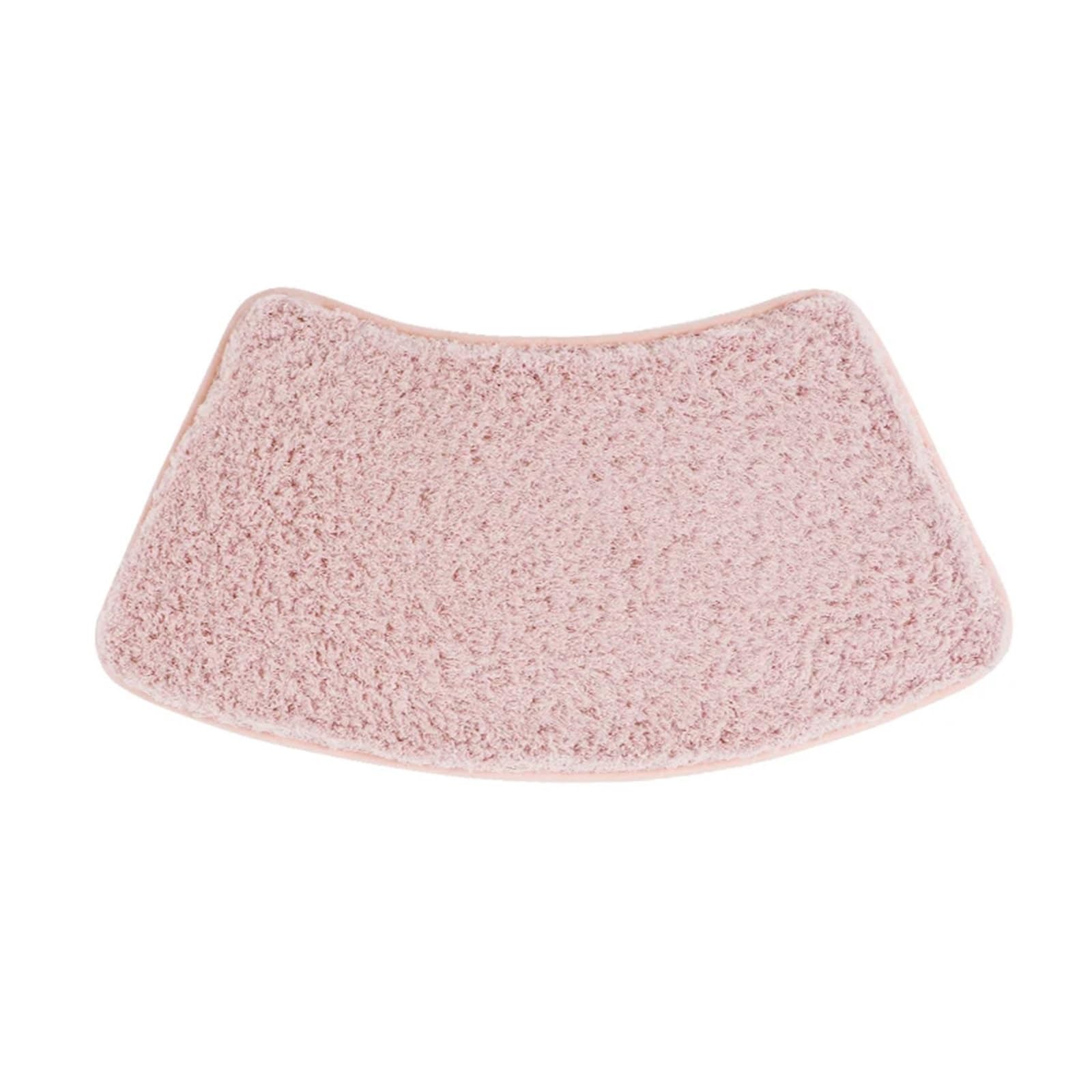 DUNSBY Pink 30cmx70cm Curved Bathroom Mat Toilet Mat Soft Comfortable Non-slip Fluffy Floor Mat Absorbent Quick Dry Bath Mat Bathroom Rug