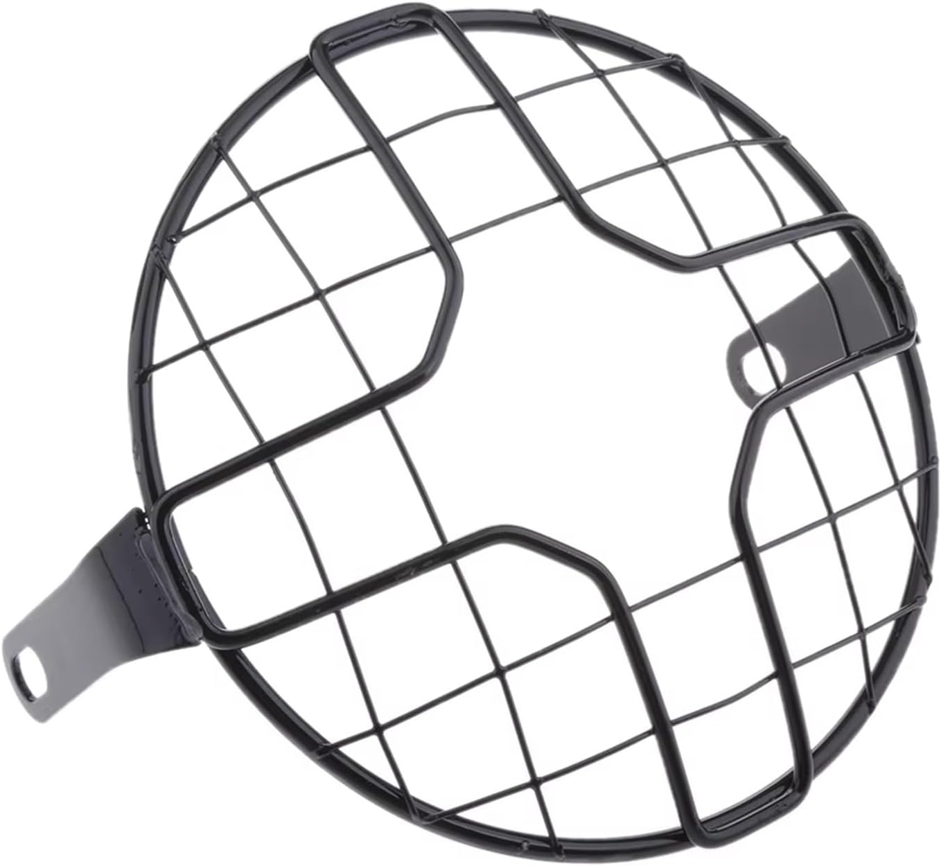 オートバイのヘッドライトグリル ユニバーサルバイク7インチレトログリルメッシュヴィンテージヘッドライトハウジングカバープロテクターメ