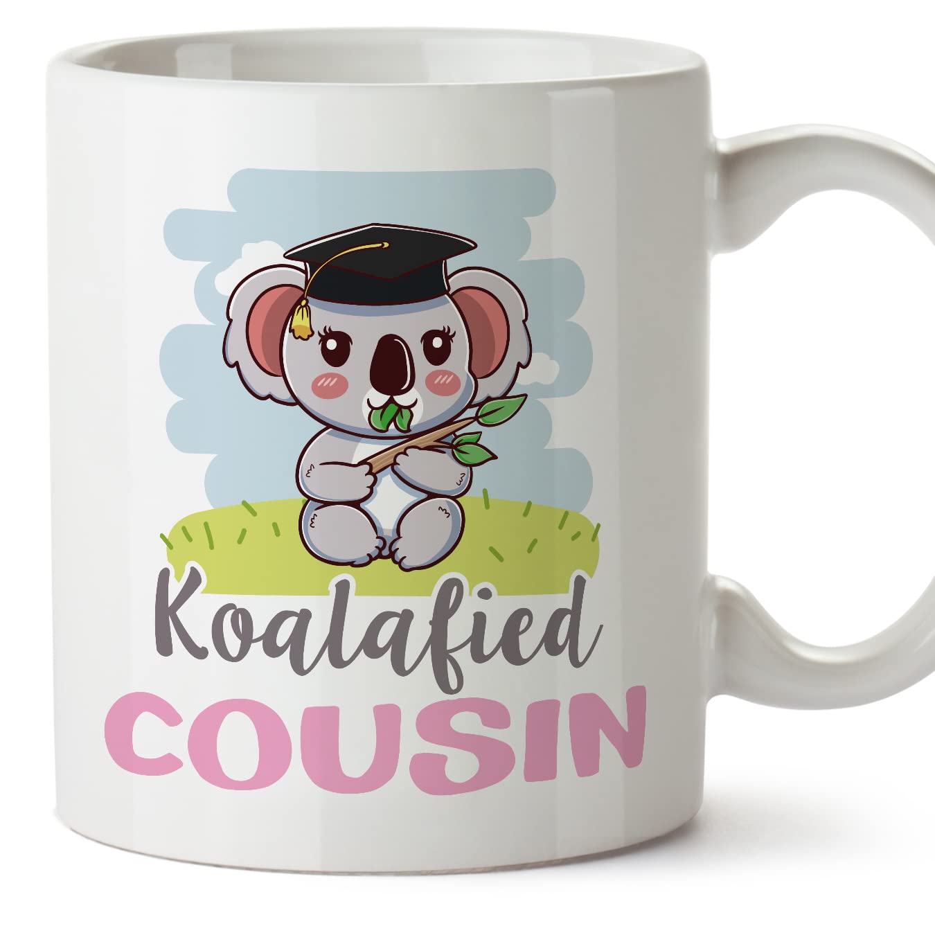 MUGFFINS Cousin Mug - in English - Koalafied - Funny Gift - Ceramic 11oz Mug
