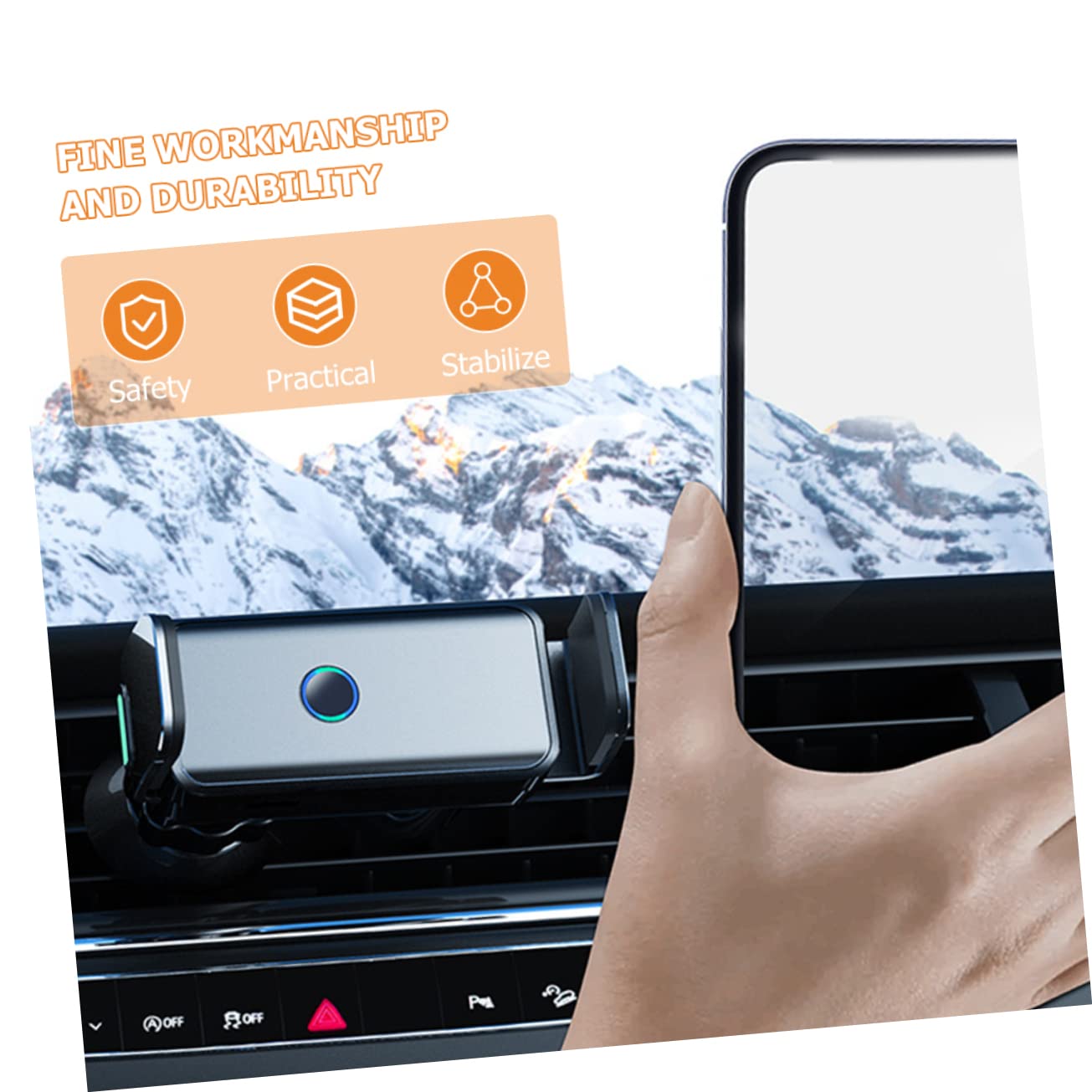 SHINEOFI Supporto Auto Elettrico in ABS e Lega di Alluminio Design Auto- Porta per Auto Girevole e Salvaspazio per Cruscotto e Parabrezza